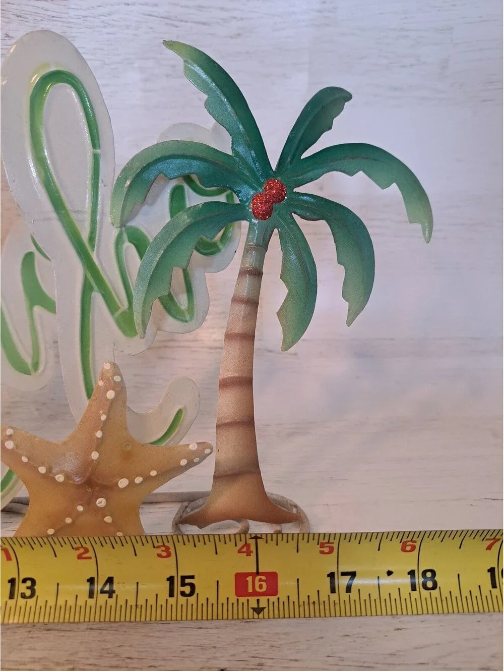 Santa Ho Ho Freestanding Palm Tree Tropical Costal Beach Christmas Holiday